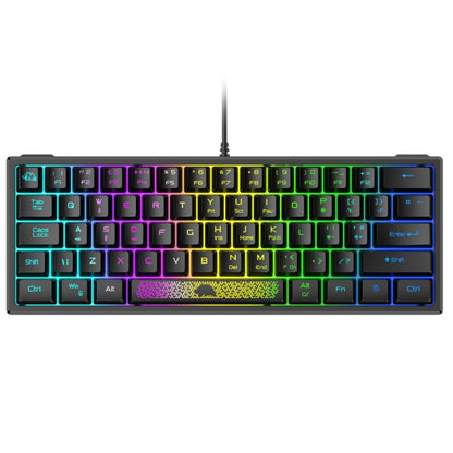 ZIYOU LANG K61 62 Keys RGB Lighting Mini Gaming Wired Keyboard, Cable Length:1.5m(Black) - Wired Keyboard by ZIYOU LANG | Online Shopping South Africa | PMC Jewellery | Buy Now Pay Later Mobicred