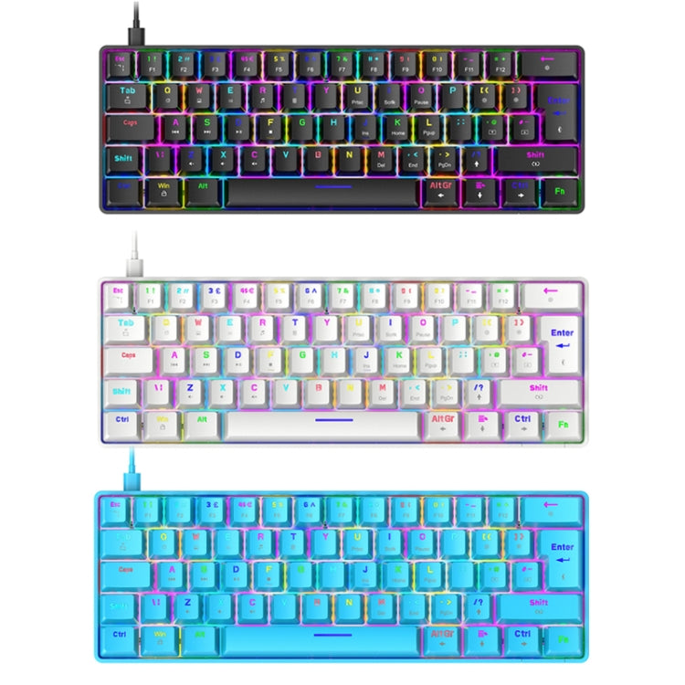 ZIYOU LANG T60 62-Key RGB Luminous Mechanical Wired Keyboard, Cable Length:1.5m(Black Green Shaft) - Wired Keyboard by ZIYOU LANG | Online Shopping South Africa | PMC Jewellery | Buy Now Pay Later Mobicred