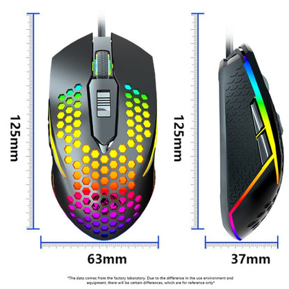 LEAVEN S50 6Keys Macro Definition Programmable RGB Lighted Gaming Wired Mouse, Cable Length: 1.5m(Black) - Wired Mice by LEAVEN | Online Shopping South Africa | PMC Jewellery | Buy Now Pay Later Mobicred