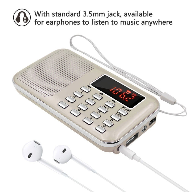 L-218AM  MP3 Radio Speaker Player Support TF Card USB with LED Flashlight Function(Blue) - Radio Player by PMC TechLife | Online Shopping South Africa | PMC TechLife | Buy Now Pay Later Mobicred