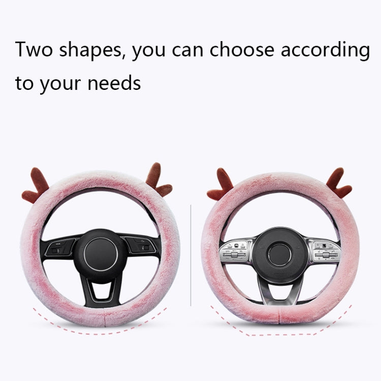 Antler Thick Plush Steering Wheel Cover, Style: D Type (Camel) - Steering Wheel Accessories by PMC TechLife | Online Shopping South Africa | PMC TechLife | Buy Now Pay Later Mobicred