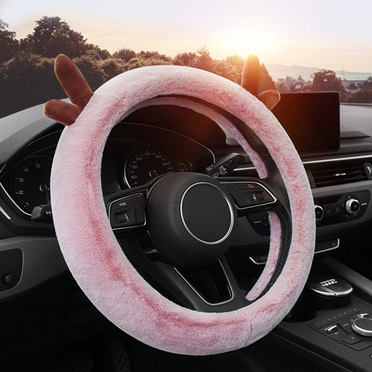 Antler Thick Plush Steering Wheel Cover, Style: D Type (White) - free shipping - PMC TechLife - Order now!
