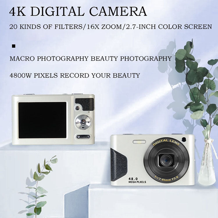 C8 4K  2.7-inch LCD Screen HD Digital Camera Retro Camera,Version: 30W Standard Version  White - Video Cameras by PMC Jewellery | Online Shopping South Africa | PMC Jewellery | Buy Now Pay Later Mobicred