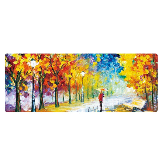 400x900x4mm Locked Am002 Large Oil Painting Desk Rubber Mouse Pad(Autumn Leaves) - Mouse Pads by PMC Jewellery | Online Shopping South Africa | PMC Jewellery | Buy Now Pay Later Mobicred