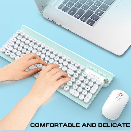 LANGTU L3 102 Keys Anti-Spill Silent Office Wired Mechanical Keyboard, Cable Length: 1.5m(White Green) - Wired Keyboard by LANGTU | Online Shopping South Africa | PMC Jewellery | Buy Now Pay Later Mobicred