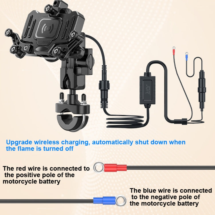 Motorcycle Bracket Crab Navigation Phone Bracket,Style： U-shaped+15W Wireless Charging - Holder by PMC Jewellery | Online Shopping South Africa | PMC Jewellery | Buy Now Pay Later Mobicred