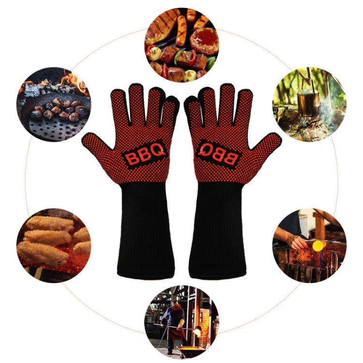 1 Pair High Temperature Resistant Silicone BBQ Gloves  Anti-Scalding Gloves(Big Flame Blue) - Safety Gloves by PMC Jewellery | Online Shopping South Africa | PMC Jewellery