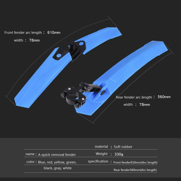 2632 Bicycle Quick Release Mudguards, Style: Ordinary (Blue) - Mudguards by PMc TechLife | Online Shopping South Africa | PMc TechLife | Buy Now Pay Later Mobicred