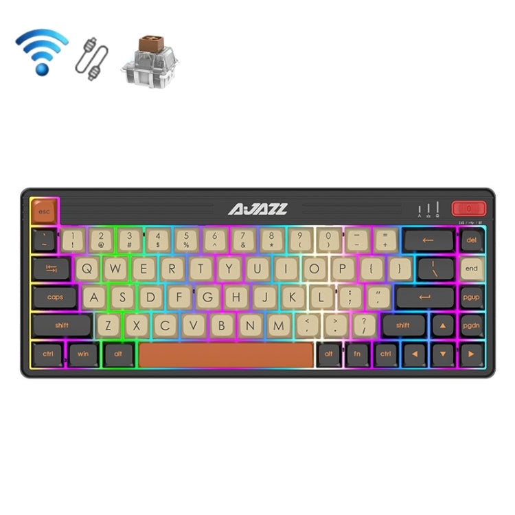 Ajazz K690T 69-key Wireless+Bluetooth+Wired Mechanical RGB Gaming Office Keyboard(Tea Shaft) - Wireless Keyboard by Ajazz | Online Shopping South Africa | PMC Jewellery