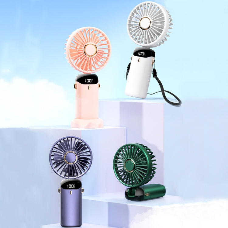 USB Handheld Digital Display Folding Aromatherapy Fan, Battery Capacity: 5000mAh(N15 Dark Green) - Electric Fans by PMC Jewellery | Online Shopping South Africa | PMC Jewellery | Buy Now Pay Later Mobicred