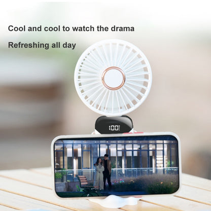 USB Handheld Digital Display Folding Aromatherapy Fan, Battery Capacity: 5000mAh(N15 White) - Electric Fans by PMC Jewellery | Online Shopping South Africa | PMC Jewellery | Buy Now Pay Later Mobicred