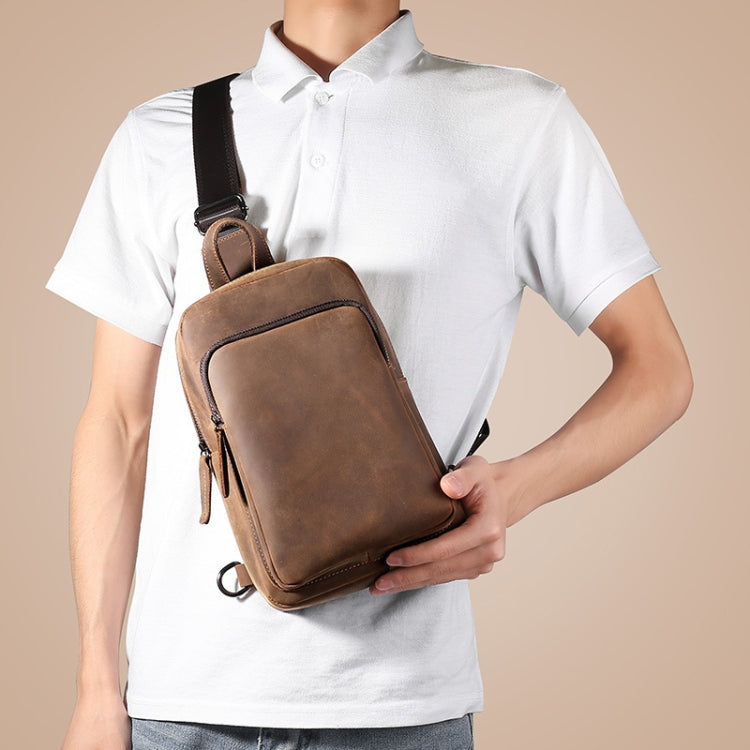 TP-6021 Men Vintage Leather Travel Messenger Bag(Coffee) - Crossbody Bags by PMC Jewellery | Online Shopping South Africa | PMC Jewellery