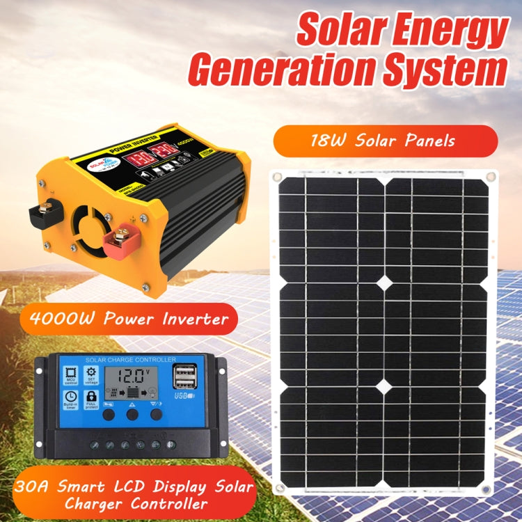 Saga Generation 2 Home Solar Generator Inverter+30A Controller+18W 12V Solar Panel, Specification: Black 12V To 110V - Modified Square Wave by PMC Jewellery | Online Shopping South Africa | PMC Jewellery | Buy Now Pay Later Mobicred