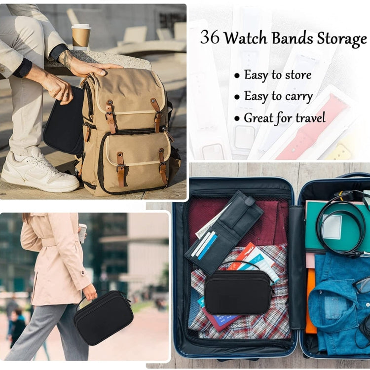 Multifunction Watch Strap Data Line 36 Slots Storage Bag(Black) - free shipping - PMC TechLife - Order now!