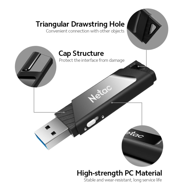 Netac U336 Protection With Lock Car High-Speed USB Flash Drives, Capacity: 128GB - USB Flash Drives by Netac | Online Shopping South Africa | PMC Jewellery | Buy Now Pay Later Mobicred