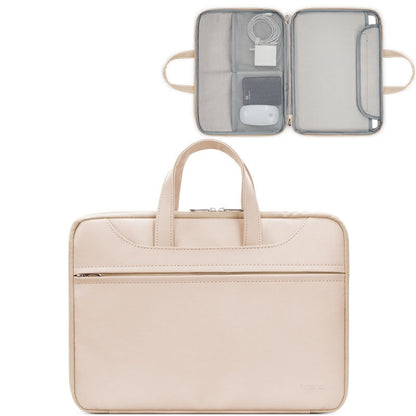 Baona BN-Q006 PU Leather Full Opening Laptop Handbag For 15/15.6/16 inches(Light Apricot Color) - 15.6 - 17 inch by Baona | Online Shopping South Africa | PMC Jewellery | Buy Now Pay Later Mobicred