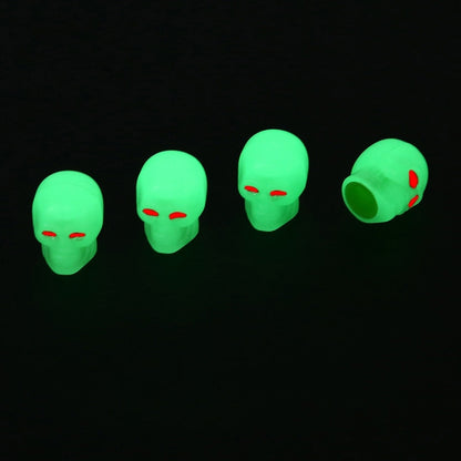 1 Sets Car Tire Luminous Valve Cap Motorcycle Skull Valve Core Cap(Green) - Tire Valve Caps by PMC Jewellery | Online Shopping South Africa | PMC Jewellery