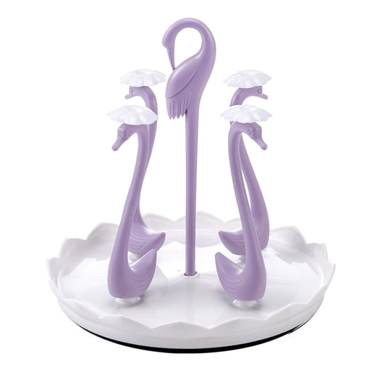 Home Portable Drainer Cup Holder With Rotatable Tray, Specification: Four Cups(Purple) - Shelf by PMC Jewellery | Online Shopping South Africa | PMC Jewellery | Buy Now Pay Later Mobicred