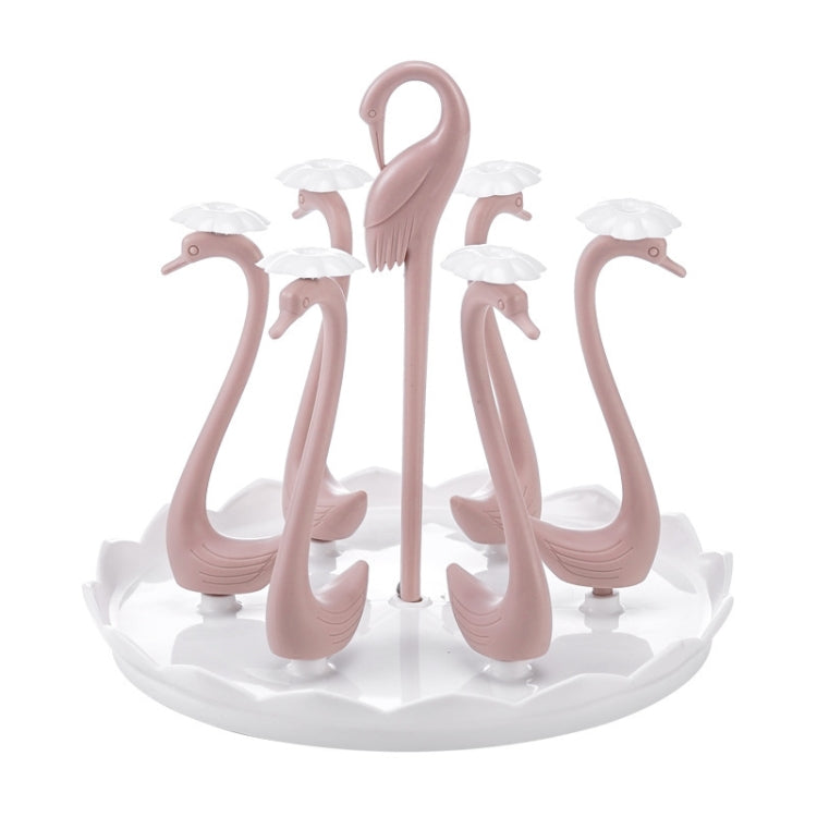 Home Portable Drainer Cup Holder With Rotatable Tray, Specification: Six Cups(Light Pink) - Shelf by PMC TechLife | Online Shopping South Africa | PMC TechLife | Buy Now Pay Later Mobicred
