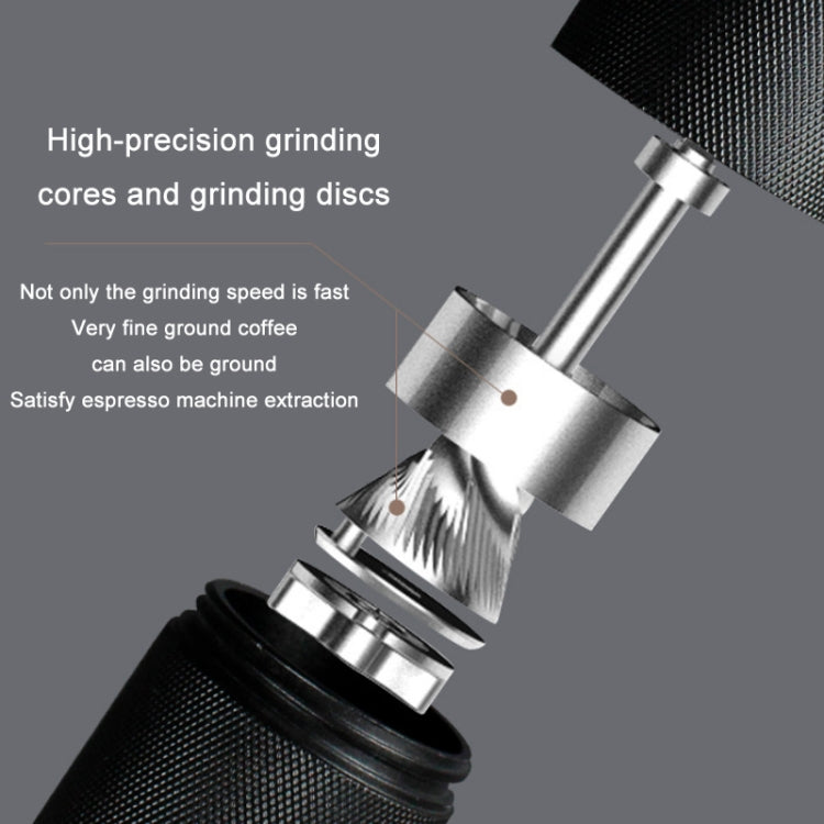CNC Stainless Steel Hand Crank Coffee Bean Grinder, Specification: Hexagon Gray - free shipping - PMC TechLife - Order now!