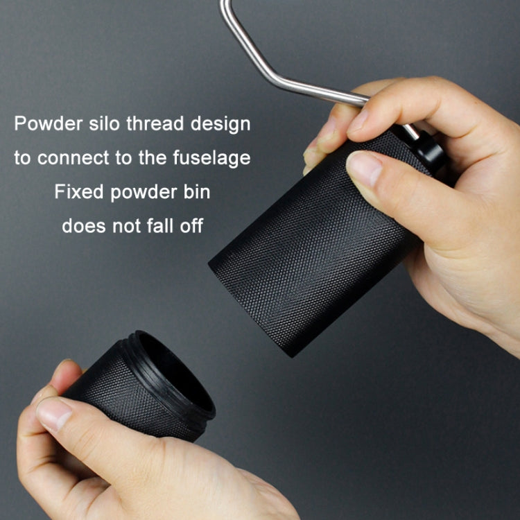 CNC Stainless Steel Hand Crank Coffee Bean Grinder, Specification: Seven Corner Black - free shipping - PMC TechLife - Order now!