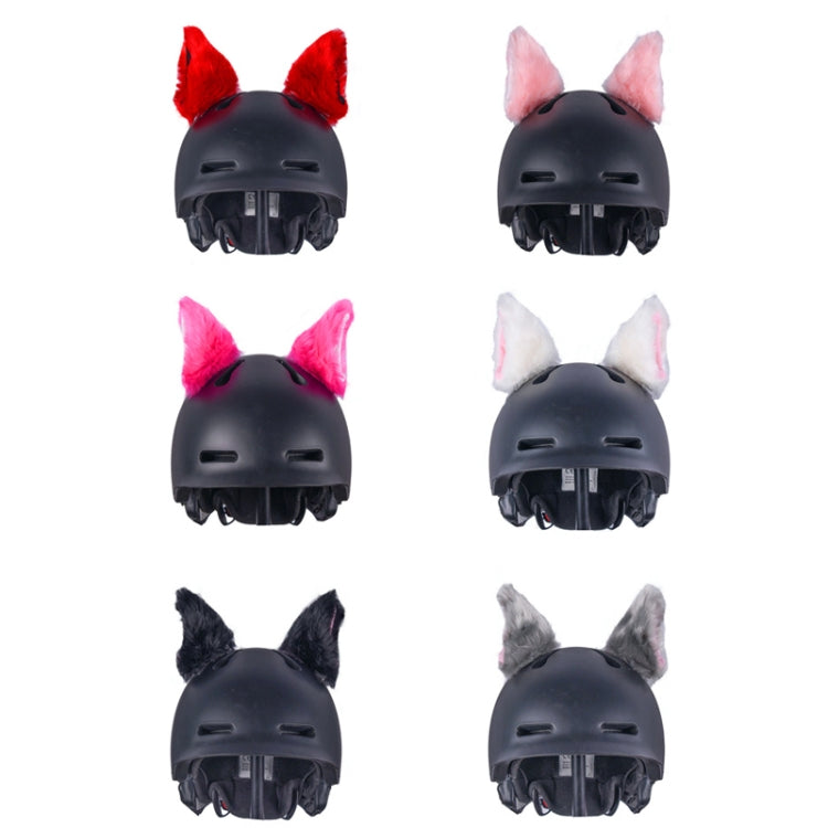 4PCS Motorcycle Plush Ear Helmet Decoration(Light Gray) - Ornamental Parts by PMC TechLife | Online Shopping South Africa | PMC TechLife | Buy Now Pay Later Mobicred