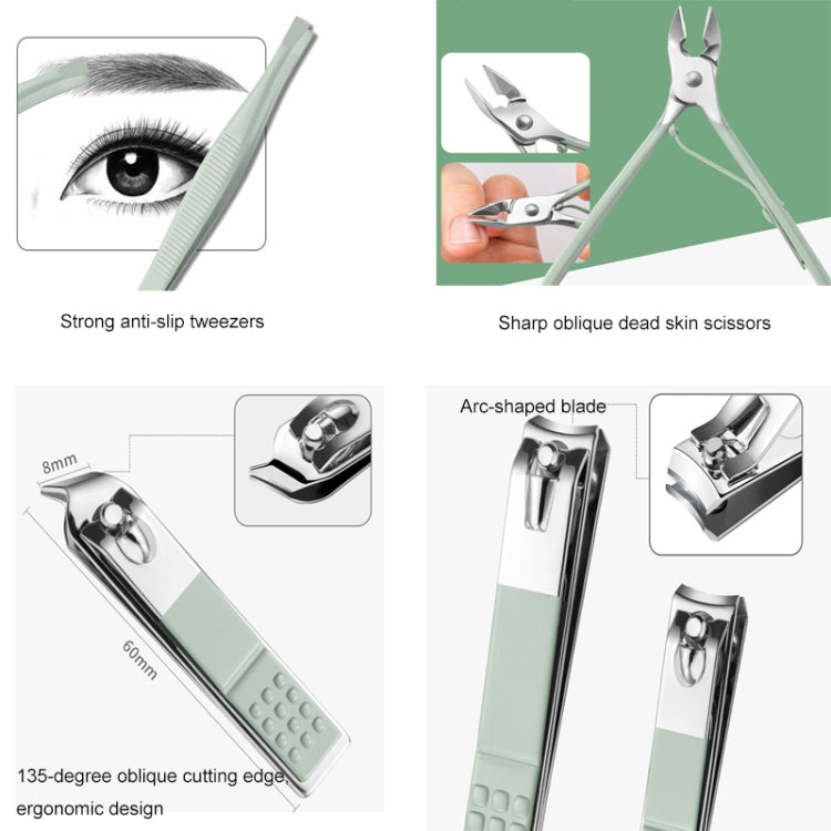 Nail Art Tool Set Nail Clippers Dead Skin Scissors Manicure Tool, Specification: 12 In 1 Matcha Green - Nail Clipper by PMC Jewellery | Online Shopping South Africa | PMC Jewellery | Buy Now Pay Later Mobicred