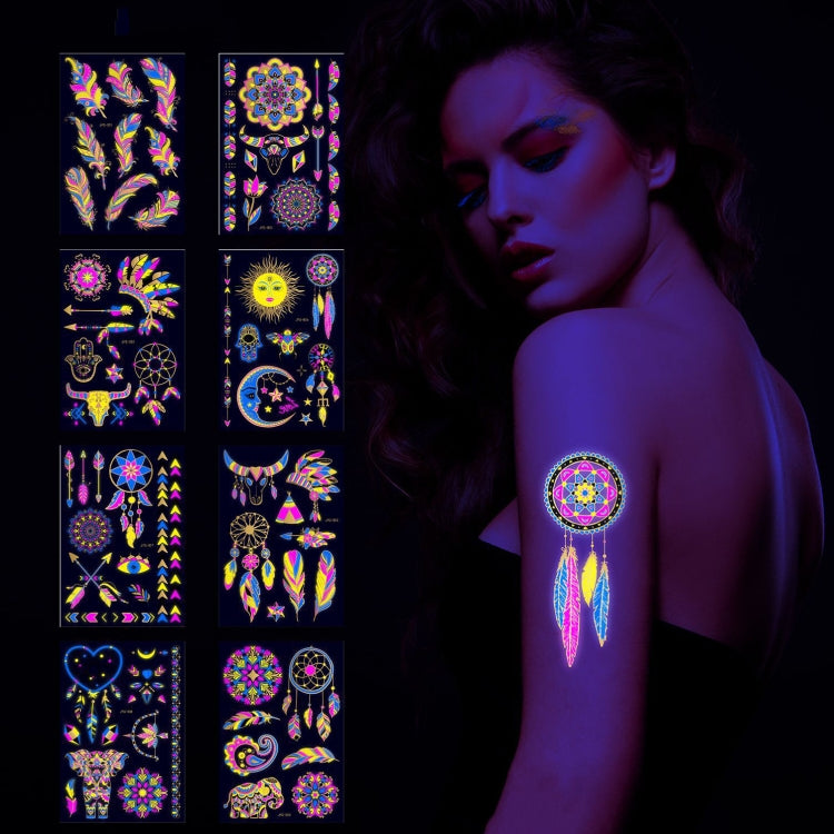 2 PCS Fluorescent Bronzing Waterproof Tattoo Stickers(JYG-001) - Sticker by PMC Jewellery | Online Shopping South Africa | PMC Jewellery