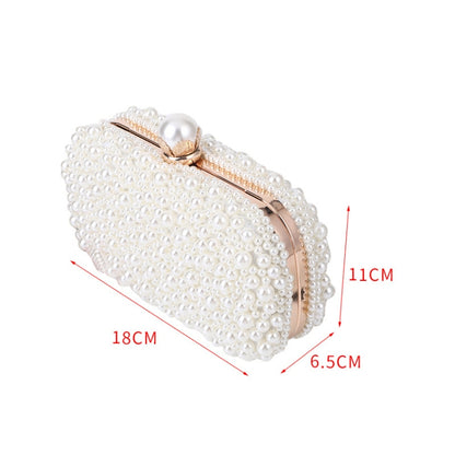 Pearl Evening Bag Soft Face Lock Ladies Shoulder Bag Crossbody Small Square Bag(White) - Single-shoulder Bags by PMC Jewellery | Online Shopping South Africa | PMC Jewellery