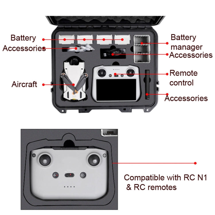 Waterproof Storage Box Carrying Protective Box for DJI Mini 3 Pro(Black) - Backpacks & Bags by PMC TechLife | Online Shopping South Africa | PMC TechLife