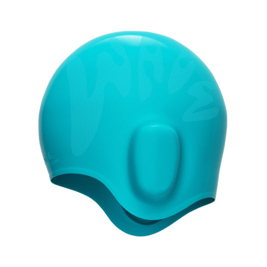 WAVE Waterproof Solid Color Ear Guard Silicone Swimming Cap, Color: Childrens Pink Blue - Swimming Caps by WAVE | Online Shopping South Africa | PMC Jewellery | Buy Now Pay Later Mobicred