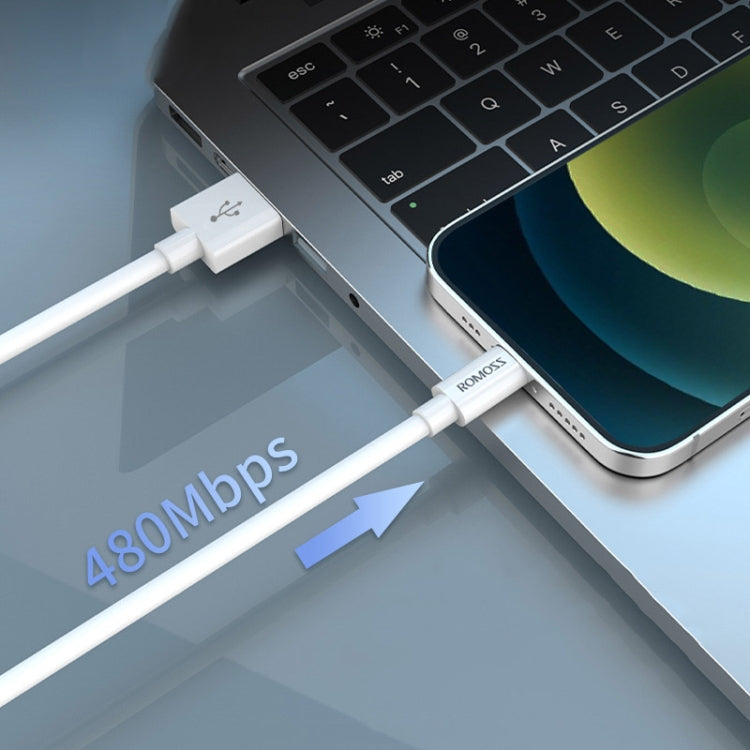 ROMOSS CB12 2.4A Mobile Phone USB Charging Data Cable for iPhone, Length: 0.2m - Normal Style Cable by ROMOSS | Online Shopping South Africa | PMC Jewellery | Buy Now Pay Later Mobicred