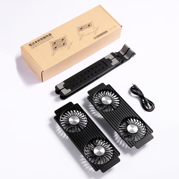 Laptop Radiator Bracket Folding Storage Air-cooled Cooling Base,Style: Four Fan - Cooling Pads by PMC Jewellery | Online Shopping South Africa | PMC Jewellery | Buy Now Pay Later Mobicred