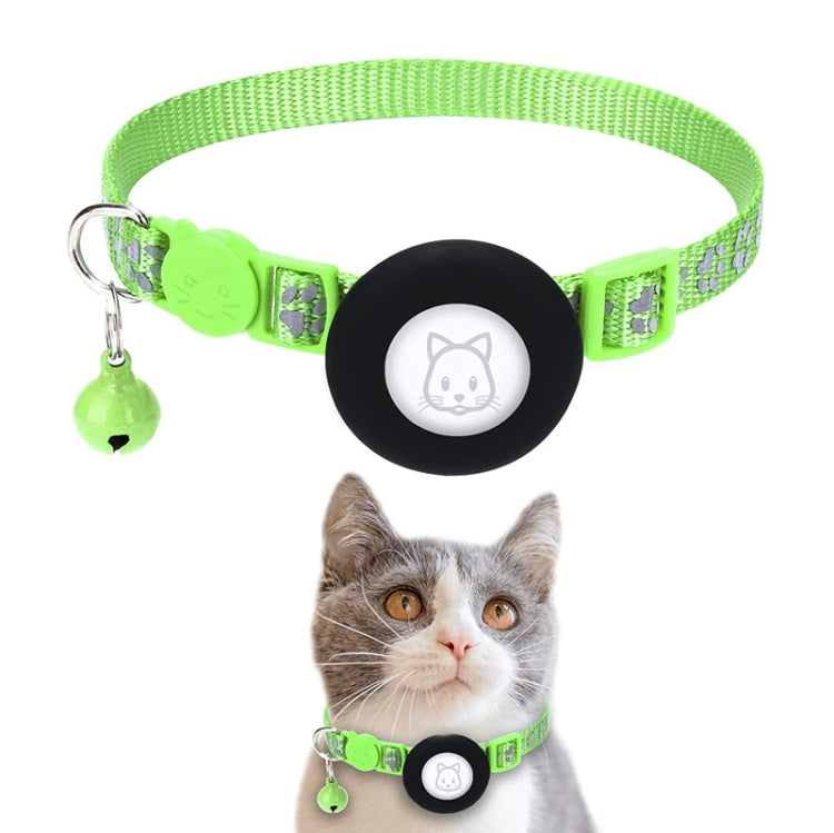 Pet Cat Reflective Collar with Bell for Airtag Tracker(Light Green) - Pet Series by PMC TechLife | Online Shopping South Africa | PMC TechLife