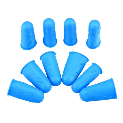 4 Sets Anti-scalding Non-slip High Temperature Resistant Silicone Finger Cuff With Particles(Blue) - Safety Gloves by PMC Jewellery | Online Shopping South Africa | PMC Jewellery