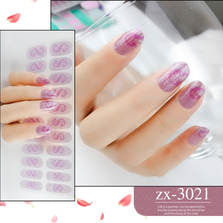 22 Fingers Shiny Onion Powder Starry Waterproof Nail Sticker(ZX-3021) - Nail Stickers by PMC Jewellery | Online Shopping South Africa | PMC Jewellery | Buy Now Pay Later Mobicred