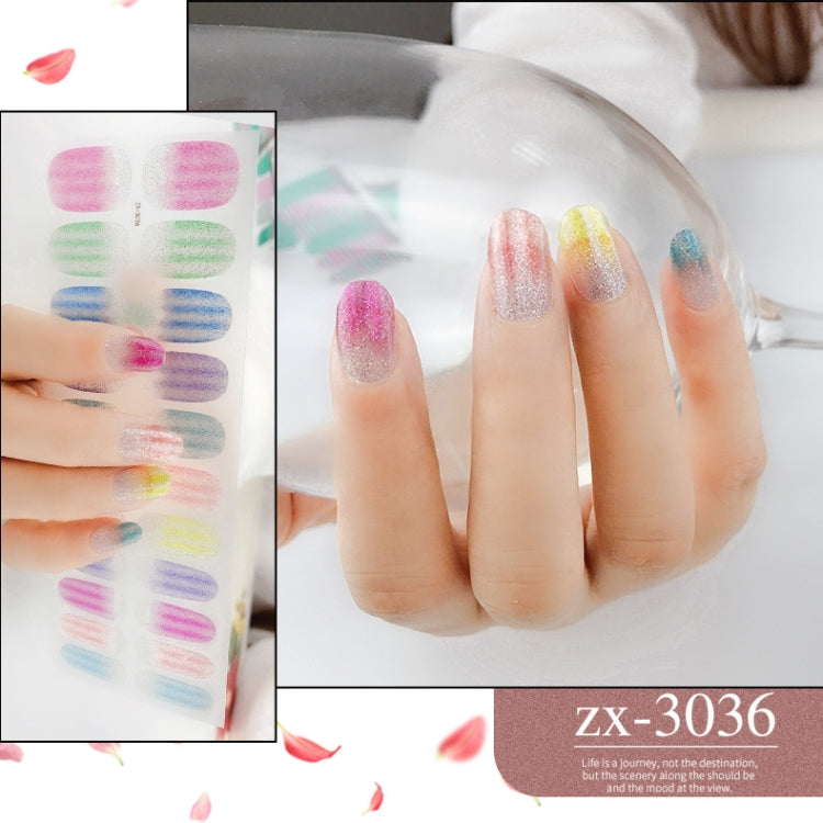 22 Fingers Shiny Onion Powder Starry Waterproof Nail Sticker(ZX-3036) - Nail Stickers by PMC Jewellery | Online Shopping South Africa | PMC Jewellery | Buy Now Pay Later Mobicred