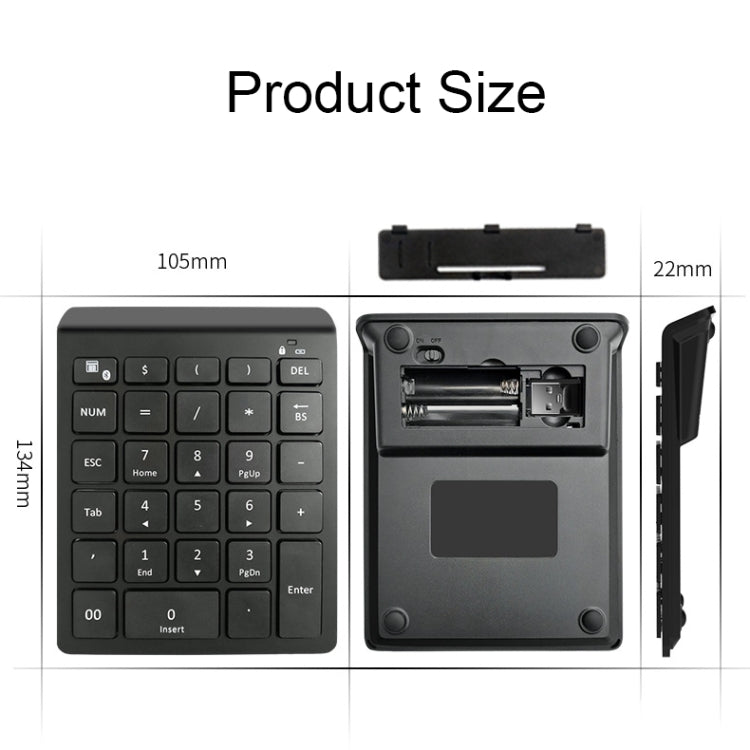 BT302 28 Keys Laptop Mini Wireless Keyboard, Spec: 2.4G (Gray) - Wireless Keyboard by PMC Jewellery | Online Shopping South Africa | PMC Jewellery | Buy Now Pay Later Mobicred