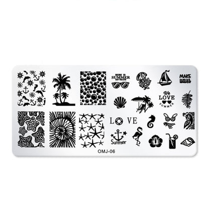 5 PCS Square Nail Art Print Template Nail Accessories(OMJ-06) - Nail Art Equipment by PMC Jewellery | Online Shopping South Africa | PMC Jewellery | Buy Now Pay Later Mobicred