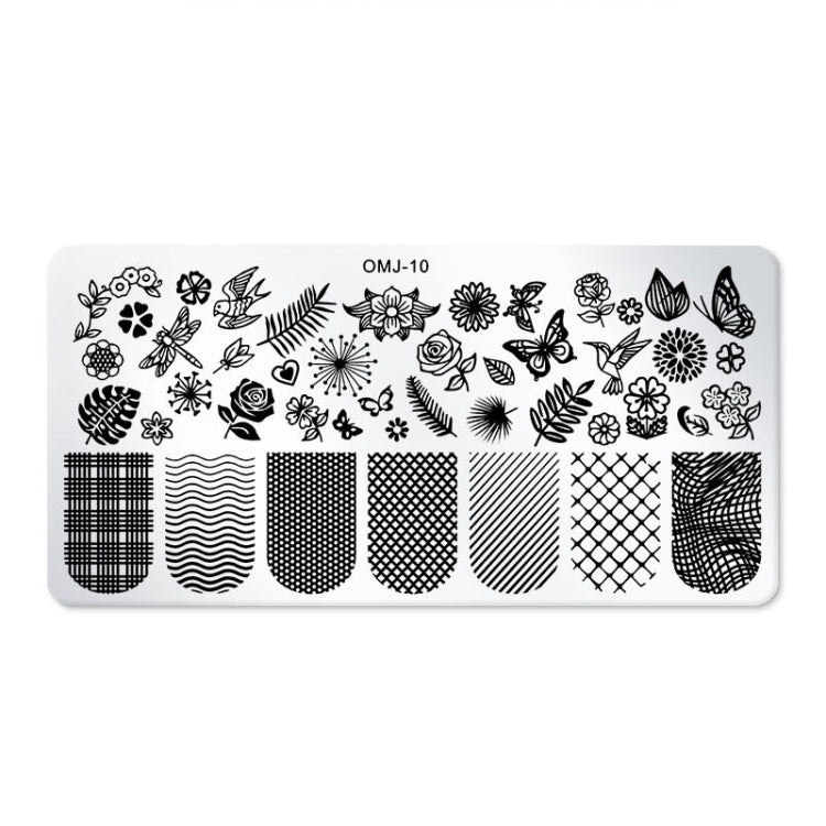 5 PCS Square Nail Art Print Template Nail Accessories(OMJ-10) - Nail Art Equipment by PMC Jewellery | Online Shopping South Africa | PMC Jewellery | Buy Now Pay Later Mobicred