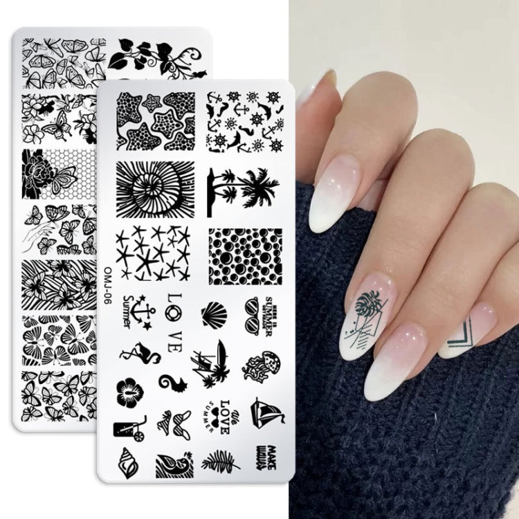 5 PCS Square Nail Art Print Template Nail Accessories(OMJ-11) - Nail Art Equipment by PMC Jewellery | Online Shopping South Africa | PMC Jewellery | Buy Now Pay Later Mobicred