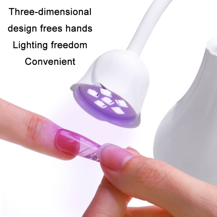 Portable USB Nail Art Rose Nail Polish Glue Phototherapy Lamp(White) - Nail Dryers by PMC Jewellery | Online Shopping South Africa | PMC Jewellery | Buy Now Pay Later Mobicred