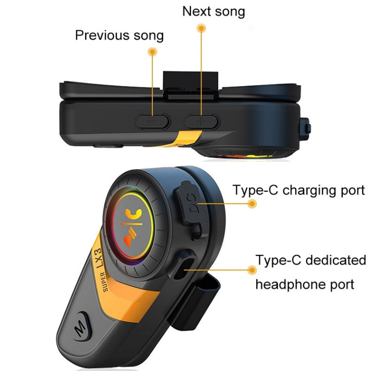 Motorcycle Helmet Call Music Navigation Bluetooth Headset, Color: Yellow(Hard Pipe Microphone) - Motorcycle Walkie Talkie by PMC TechLife | Online Shopping South Africa | PMC TechLife | Buy Now Pay Later Mobicred