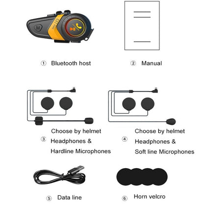 Motorcycle Helmet Call Music Navigation Bluetooth Headset, Color: Green(Hard Pipe Microphone) - Motorcycle Walkie Talkie by PMC Jewellery | Online Shopping South Africa | PMC Jewellery