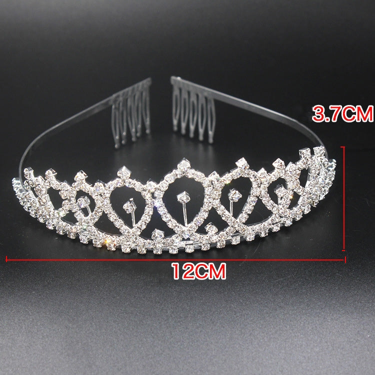 WM-02 Crystal Diamond Birthday Party Wedding Updo Crown, Color: Rose Gold 30 - Head Bands by PMC Jewellery | Online Shopping South Africa | PMC Jewellery