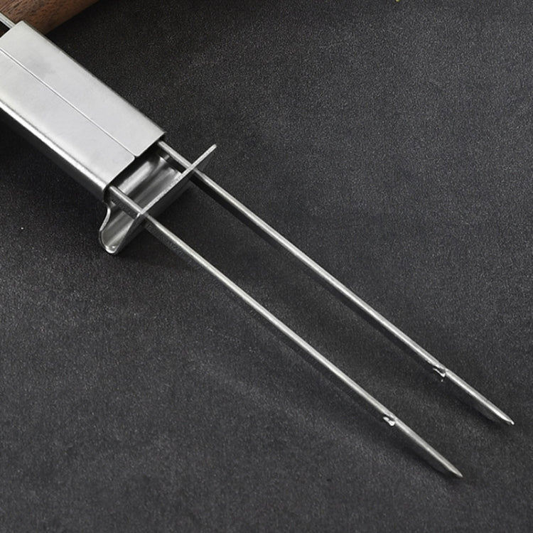 2 PCS Stainless Steel Semi-Automatic Double Head BBQ Fork Outdoor BBQ Tool - Cookwares & Tablewares by PMC TechLife | Online Shopping South Africa | PMC TechLife