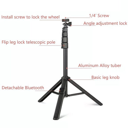 QingZhuangShiDai ZP100B Aluminum Alloy Floor Phone Stand Live Bluetooth Phone Selfie Stick - Selfie Sticks by Qingzhuangshidai | Online Shopping South Africa | PMC Jewellery | Buy Now Pay Later Mobicred