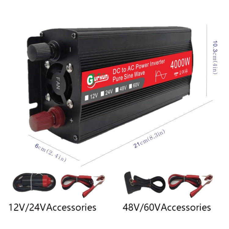 Gurxun 4000W Home Car Power Converter Sine Wave Inverter, Specification: 48V To 220V - Pure Sine Wave by PMC Jewellery | Online Shopping South Africa | PMC Jewellery