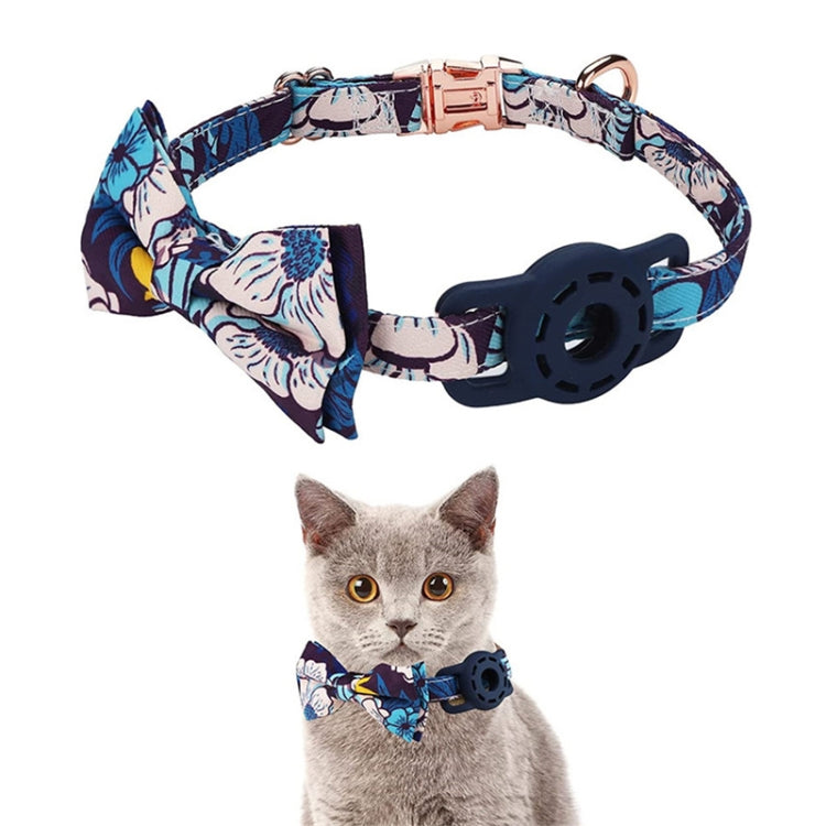 Pet Tracker Collar Insert Buckle Bow Collar For AirTag(Deep Blue) - Pet Series by PMc TechLife | Online Shopping South Africa | PMc TechLife | Buy Now Pay Later Mobicred