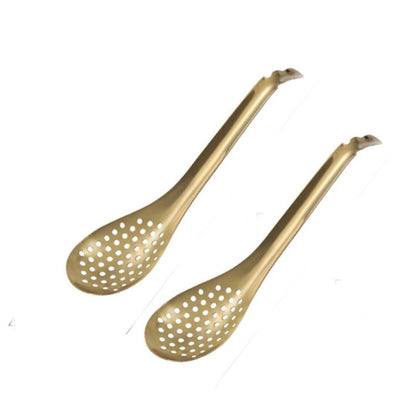 2 PCS 304 Stainless Steel Small Caviar Colander Molecular Cooking Spoon, Color: Golden - Gadgets by PMC Jewellery | Online Shopping South Africa | PMC Jewellery | Buy Now Pay Later Mobicred